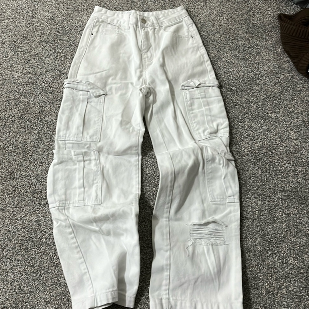 white cargo pants